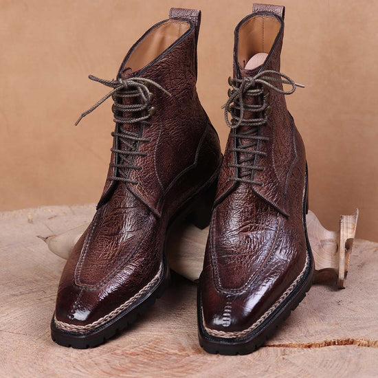 Brown Leather Centurion Derby boots - Boots