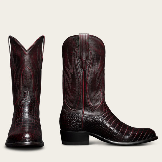 Brown Leather Greataux Slip On Zipper Western Cowboy Boots - Cowboy Boots