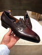 Brown Leather Ibiza Slip On Crossed Component Loafers - Loafers