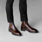 Brown Leather Likech Lace Up Combat Boots - BOOTS