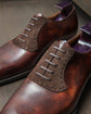 Brown Leather Patina And Suede Lysander Brogue Oxfords - Formal Shoes