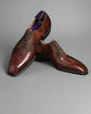 Brown Leather Patina And Suede Lysander Brogue Oxfords - Formal Shoes