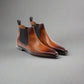 Brown Leather Slip-On Chelsea Boots - Boots