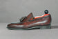 Brown Leather Slip On Lysander Tassel Loafers - Loafers