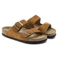 Brown Suede Leather Ease Comfort Slippers with Buckle - Slippers