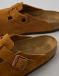 Brown Suede Pedestal Platforms Clogs - Clogs