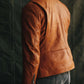 Brown Whiskey Leather Moto Jacket - Leather Jackets