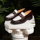 Brown and White Universtone Penny Loafers - Loafers Shoes