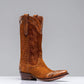 Buckskin Suede Brown Italian Leather Bastrop Slip On Zipper Western Cowboy Boots - Cowboy Boots