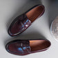 Burgundy Brown Leather Bendigo Slip On Penny Loafers Loafers Shoes