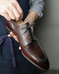 Burgundy Brown Milled Grain Leather Monsaraz Derby Shoes - Formal Shoes