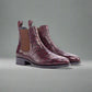 Burgundy Croc Print Leather Amarante Slip On Boots - Boots