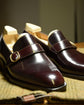 Burgundy Italian Leather  Monkstrap Loafers Shoes - Formal shoes - Monk Shoes