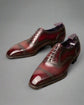 Burgundy Leather Isolde Brogue Toe Cap Oxfords - Formal Shoes