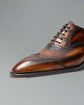Burnish Dark Brown Leather Wingtip Oxfords Lace Up Formals - Formal Shoes