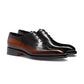 Burnish Dark Brown Leather Woodford Balmoral Toe Cap Oxfords - Formal Shoes