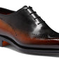 Burnish Dark Brown Leather Woodford Balmoral Toe Cap Oxfords - Formal Shoes
