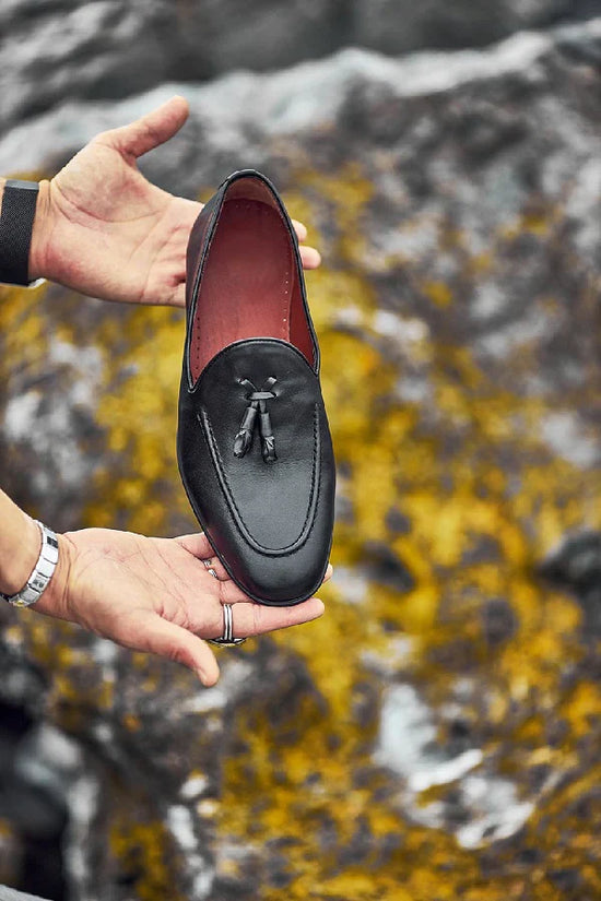 Classic Black Penny Tassel Loafers - Loafer Shoes