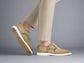 Cream Italian Suede Leather Double Monkstrap Shoes With Sneakers Sole  - Leather Shoes