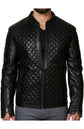 Croc Embossed Black Leather Jackets Mens - Leather Jackets