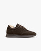 Dark Brown Suede Leather Lace Up Running Sneaker Shoes - Sneaker Shoes