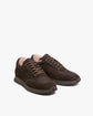 Dark Brown Suede Leather Lace Up Running Sneaker Shoes - Sneaker Shoes