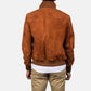 Eaton Brown Suede Leather Bomber Jacket - Leather Jacket
