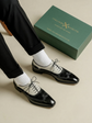 Black Leather And Suede With White Leather Cedara Wingtip Oxford - Formal Shoes