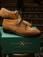 Tan Italian Suede Leather Derby Lace Up Shoes - Formal Shoes
