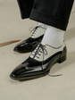 Black Leather And Suede With White Leather Cedara Wingtip Oxford - Formal Shoes