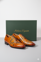 Tan Leather Special Dragon Edition Wholecut  Shoes - Formal Shoes