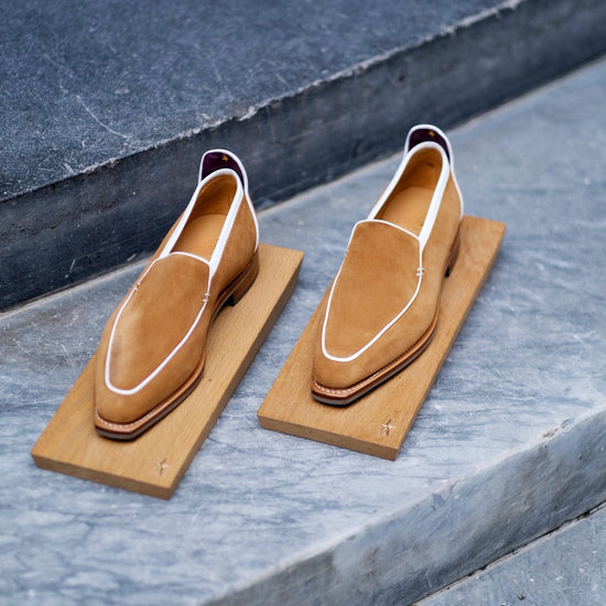 Golden Tan Suede Libraria Loafers - Loafers shoes