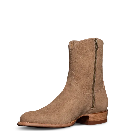 Granite Suede Leather Barstow Slip On Zipper Western Cowboy Boots - Cowboy Boots