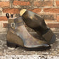 Green Leather Chelsea Boot with Violin Leather Sole In Goodyear Welted - Boots
