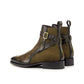 Green Leather Chelsea Boot with Violin Leather Sole In Goodyear Welted - Boots
