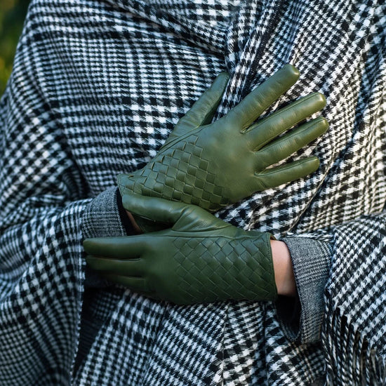 Green Leather Gloves -  Leather Gloves