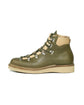 Green Leather and White Leather High Top Lace Up Boots With White Sole - Combat Boots - Boots