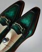 Green Patina Finish  Emeric Leather Loafers - Loafers Shoes