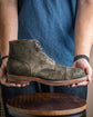 Green Suede  Lace Up Toe Cap Boots - Boots