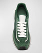 Green Suede Leather Lace Up Running Sneaker Shoes - Sneaker Shoes