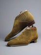 Green Suede Leather Midara Slip On Elasticated Chukka Boots - Boots