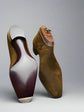 Green Suede Leather Midara Slip On Elasticated Chukka Boots - Boots