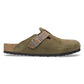 Green Suede Pedestal Platforms Clogs - Clogs