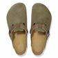 Green Suede Pedestal Platforms Clogs - Clogs