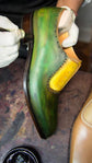 Green and Tan Thalia Leather Brogue Oxford - Formal Shoes