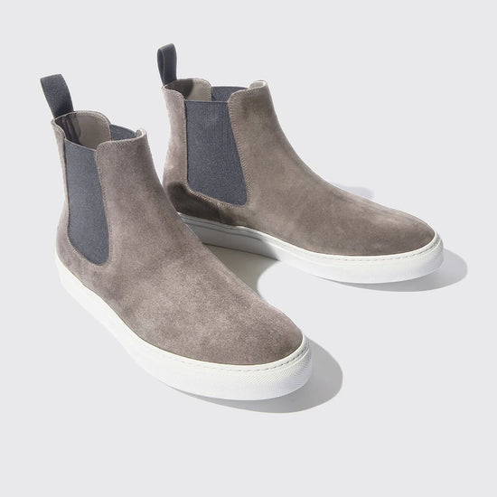 Grey Suede Kevin High Top Chelsea Sneaker Boots - Sneakers Boots