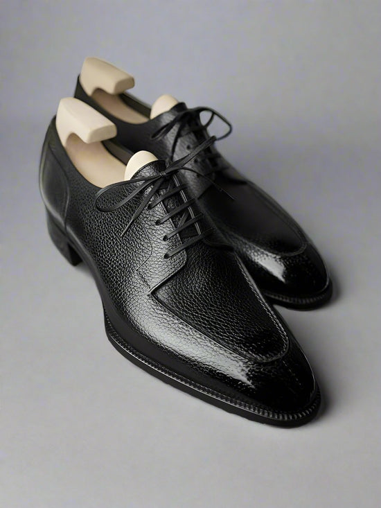 Italian Black Leather Laura Brogue Derby Oxfords - Formal Shoes