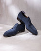 Italian Blue Suede Laura Brogue Derby Oxfords - Formal Shoes