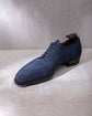 Italian Blue Suede Laura Brogue Derby Oxfords - Formal Shoes