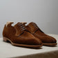 Italian Brown Suede Leather Laura Brogue Derby Oxfords - Formal Shoes